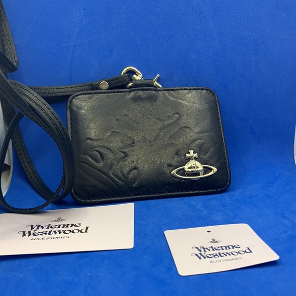 Vivienne Westwood IDholderPouch black leather silver signature ORB